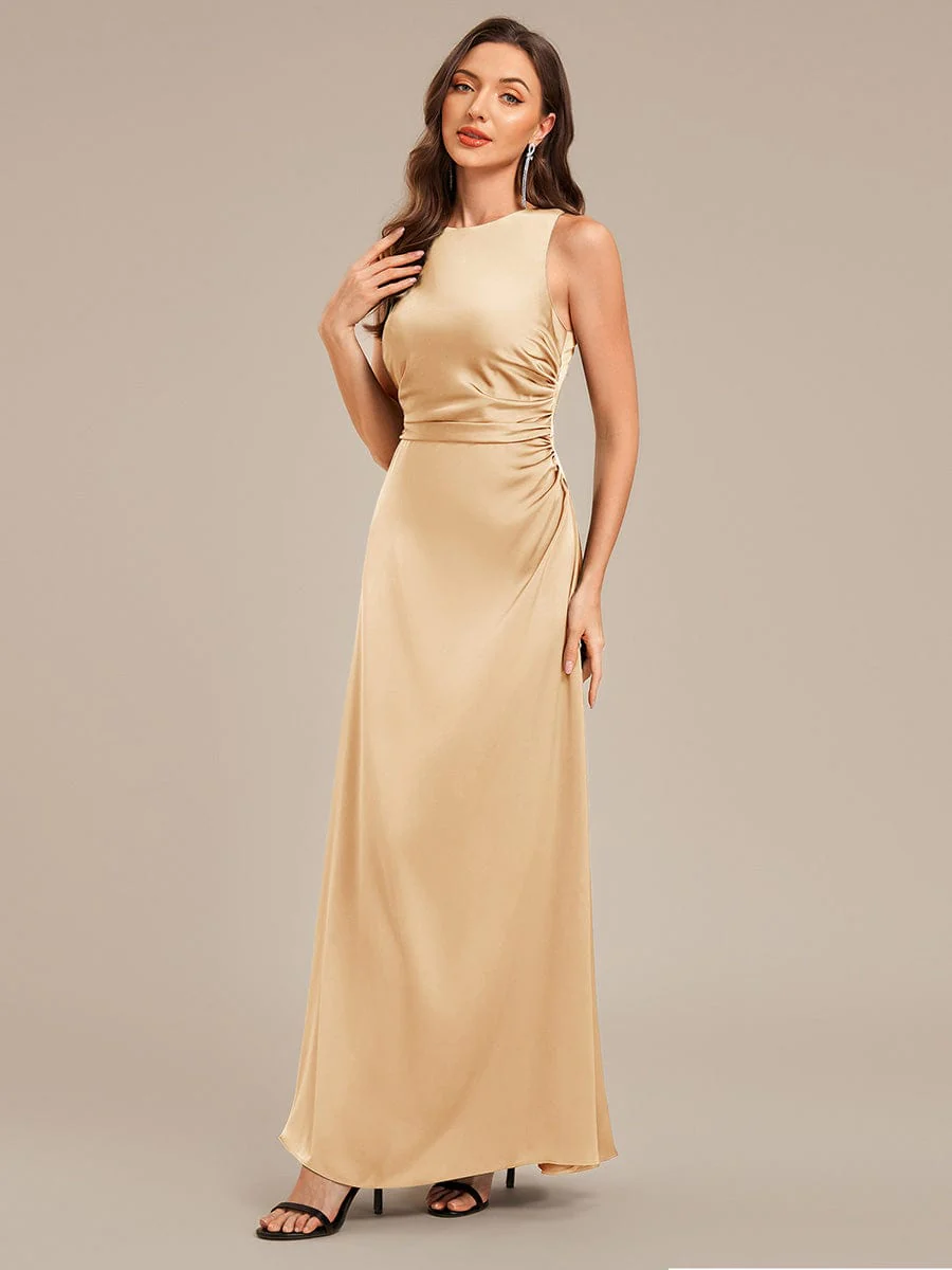 ever VALENCIA|High Neck Backless Satin Bridesmaid Dress - Image 11