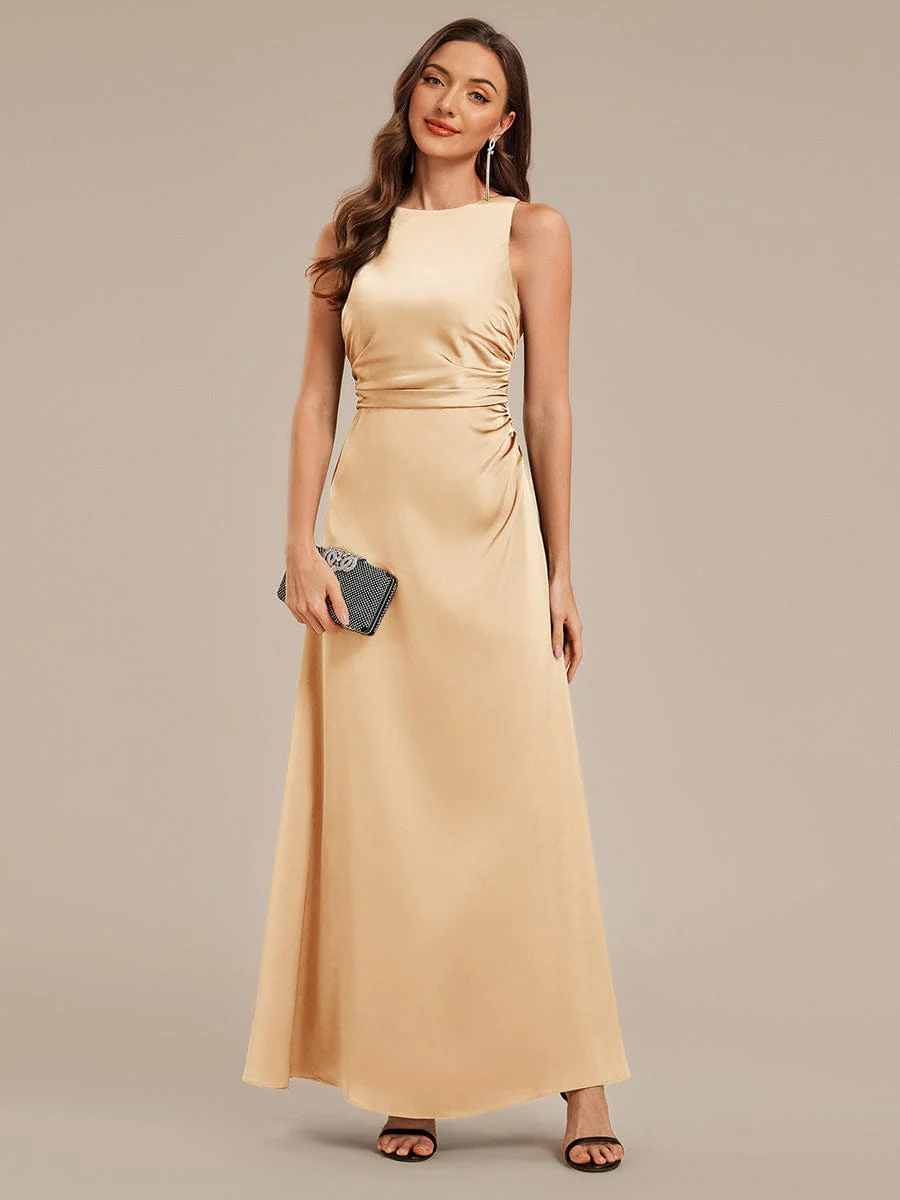 ever VALENCIA|High Neck Backless Satin Bridesmaid Dress - Image 12
