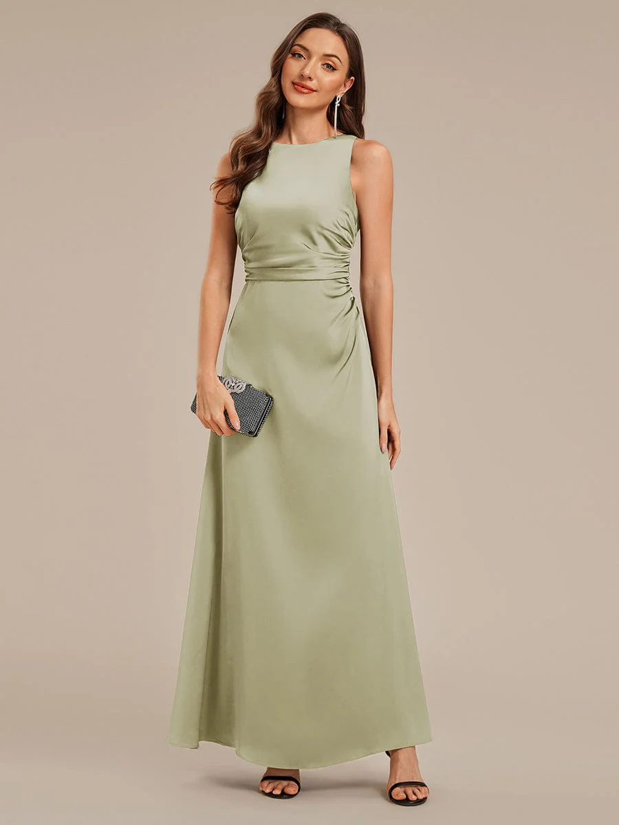 ever VALENCIA|High Neck Backless Satin Bridesmaid Dress - Image 15