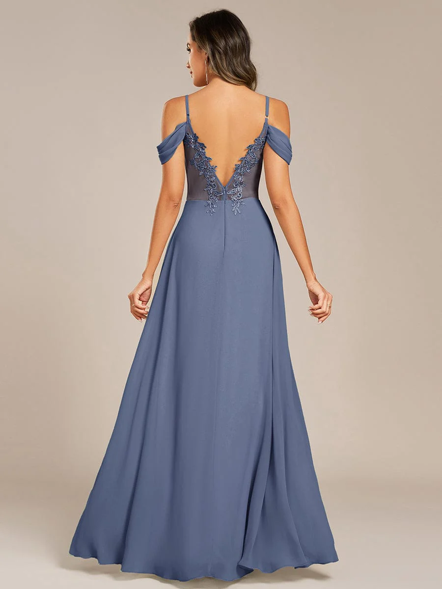 Backless See-through Bridesmaid Dress - Image 4