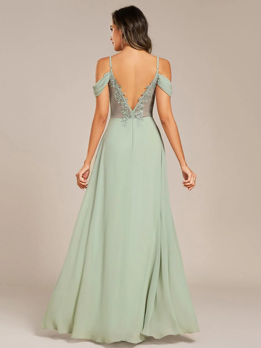 Backless See-through Bridesmaid Dress - Image 9