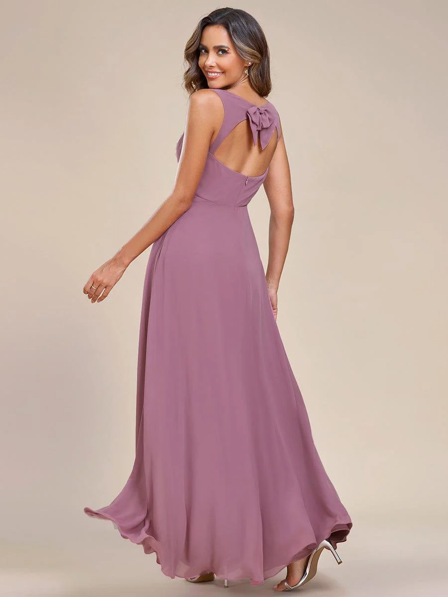 Elegant Chiffon Sleeveless Bridesmaid Dress with Backless(Final Sale) - Image 3