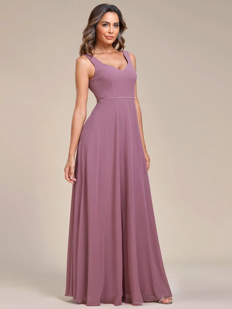 Elegant Chiffon Sleeveless Bridesmaid Dress with Backless(Final Sale) - Image 6