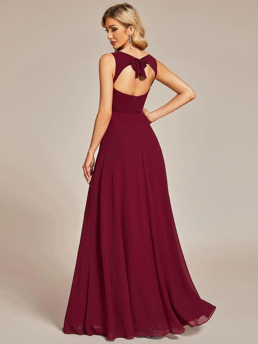 Elegant Chiffon Sleeveless Bridesmaid Dress with Backless(Final Sale) - Image 7