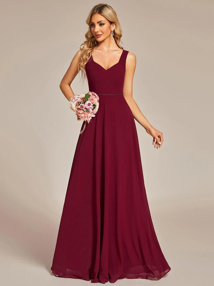 Elegant Chiffon Sleeveless Bridesmaid Dress with Backless(Final Sale) - Image 9