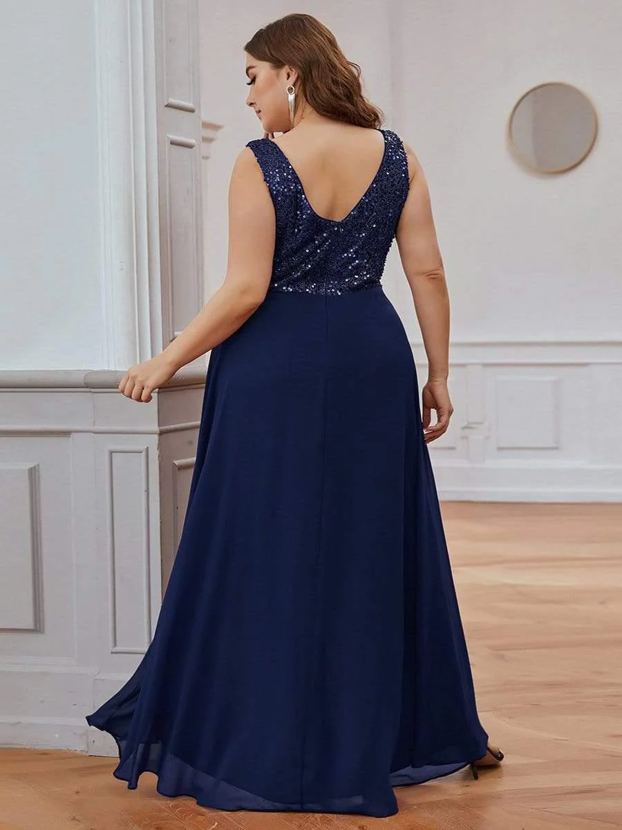 Sexy High-Low Maxi Chiffon Evening Dresses with Sequin(Final Sale) - Image 18