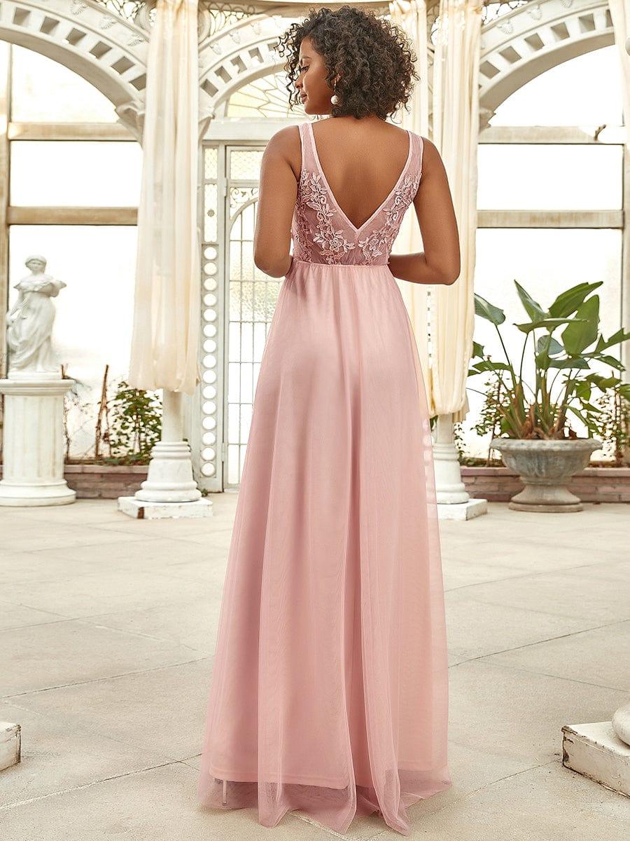 Elegant Sleeveless Applique Flowy Tulle Evening Dress(Final Sale) - Image 16