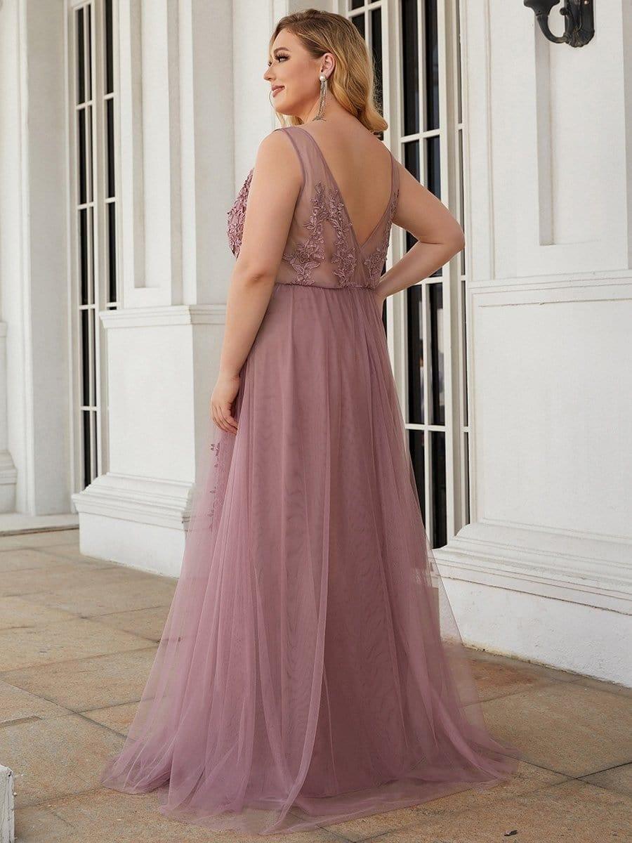 Elegant Sleeveless Applique Flowy Tulle Evening Dress(Final Sale) - Image 28