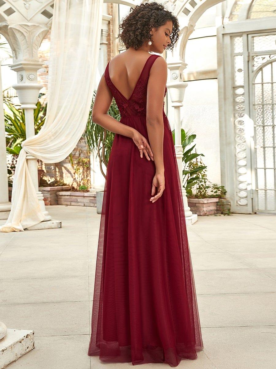 Elegant Sleeveless Applique Flowy Tulle Evening Dress(Final Sale) - Image 30