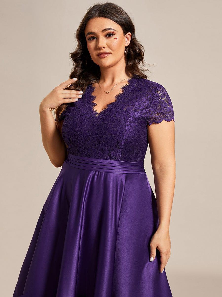 ever HARLEY|Embroidered Floral V Neck Short Sleeves Midi A-Line Formal Dress - Image 33
