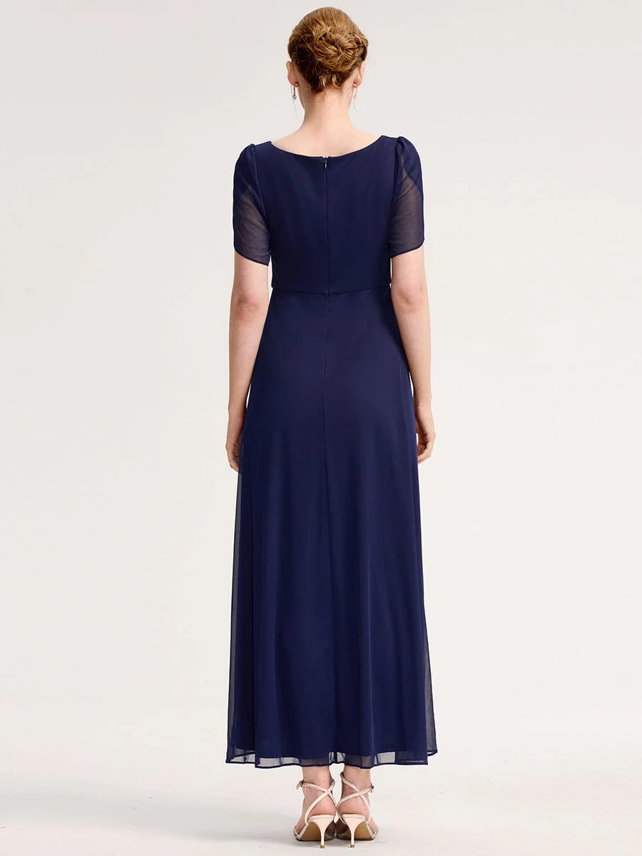 ever NOAH|Rhinestone Embellished Chiffon Ruffle Sleeve Mother of the Bride Dress - Image 22
