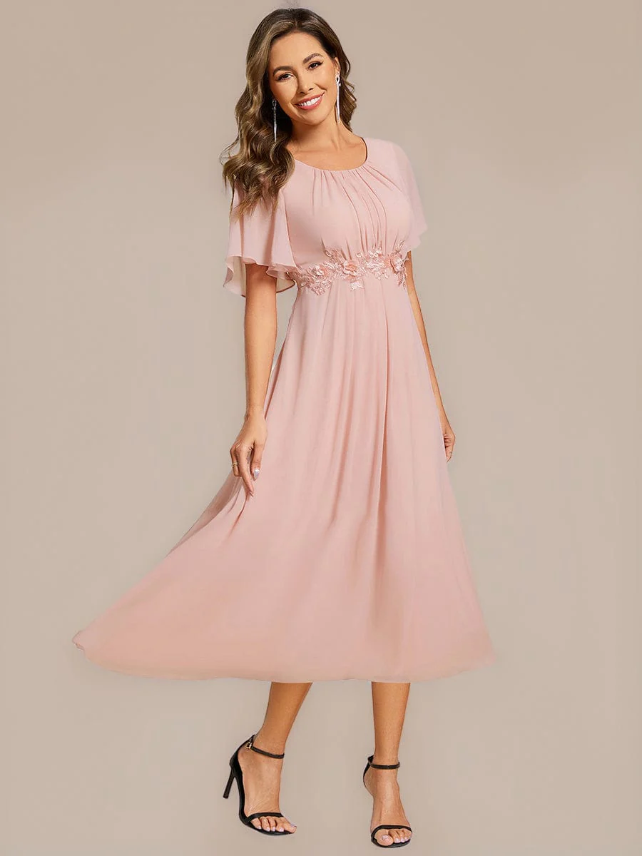 ever PORTIA|Applique Chiffon Ruffle Sleeve Evening Dress - Image 11