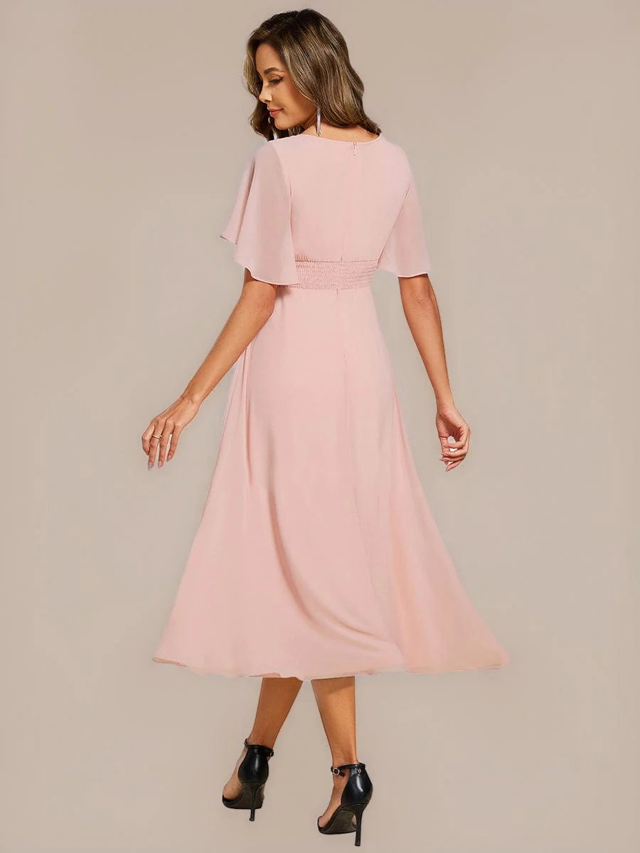 ever PORTIA|Applique Chiffon Ruffle Sleeve Evening Dress - Image 12