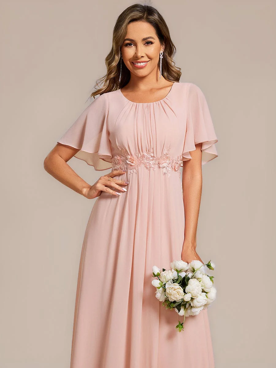 ever PORTIA|Applique Chiffon Ruffle Sleeve Evening Dress - Image 13