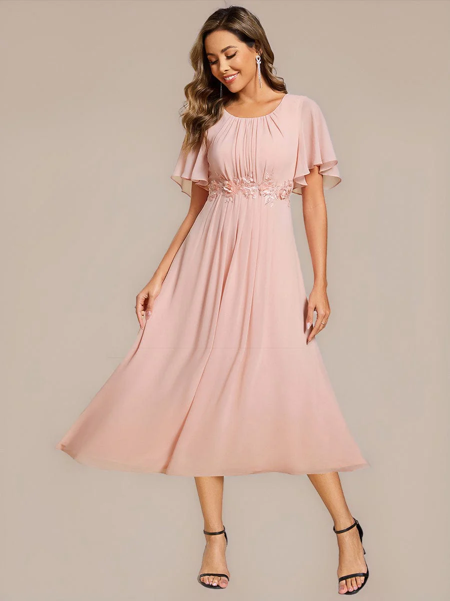 ever PORTIA|Applique Chiffon Ruffle Sleeve Evening Dress - Image 14