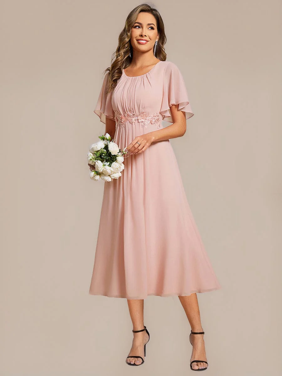 ever PORTIA|Applique Chiffon Ruffle Sleeve Evening Dress - Image 15