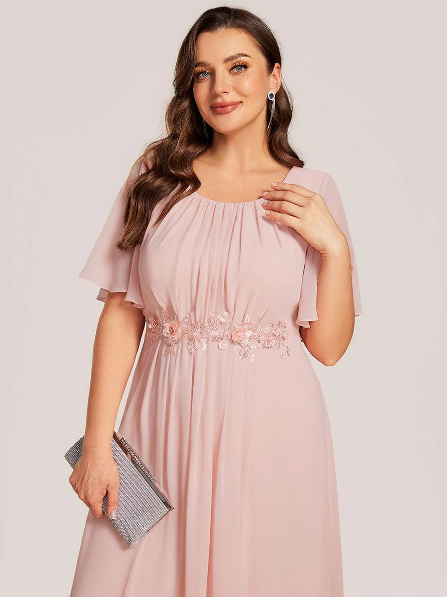 ever PORTIA|Applique Chiffon Ruffle Sleeve Evening Dress - Image 18