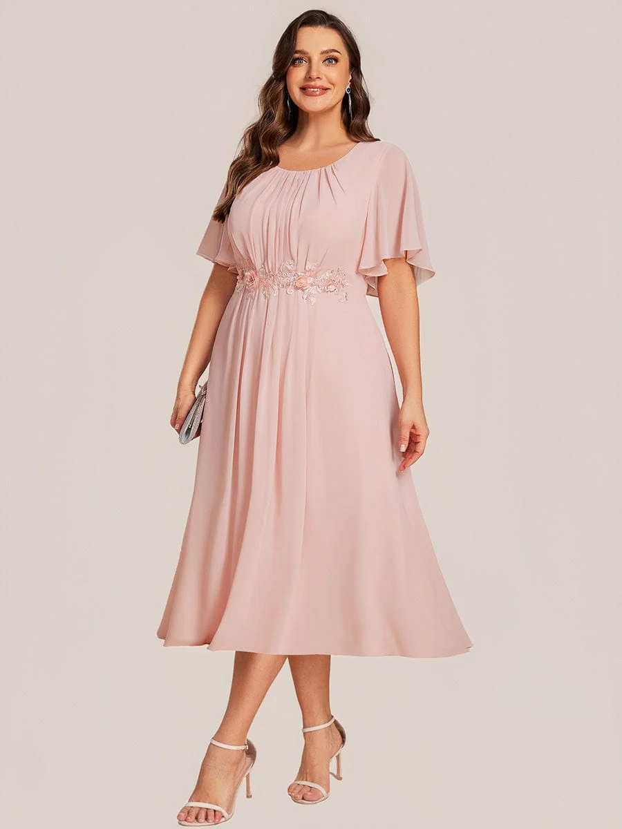 ever PORTIA|Applique Chiffon Ruffle Sleeve Evening Dress - Image 20