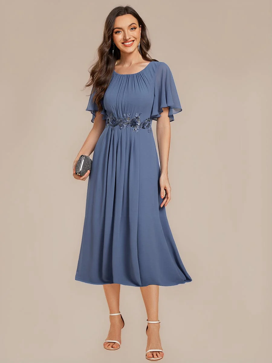 ever PORTIA|Applique Chiffon Ruffle Sleeve Evening Dress - Image 21