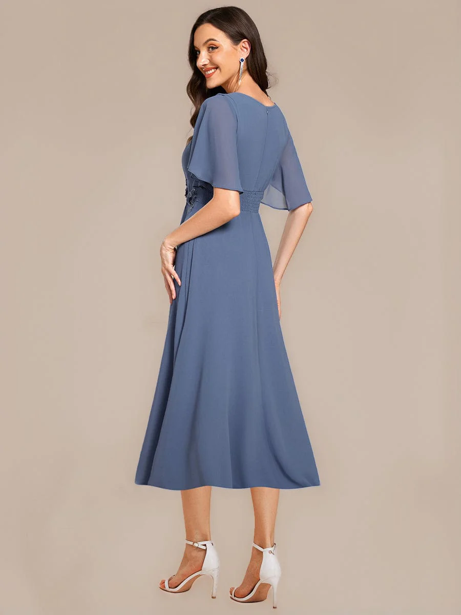 ever PORTIA|Applique Chiffon Ruffle Sleeve Evening Dress - Image 22