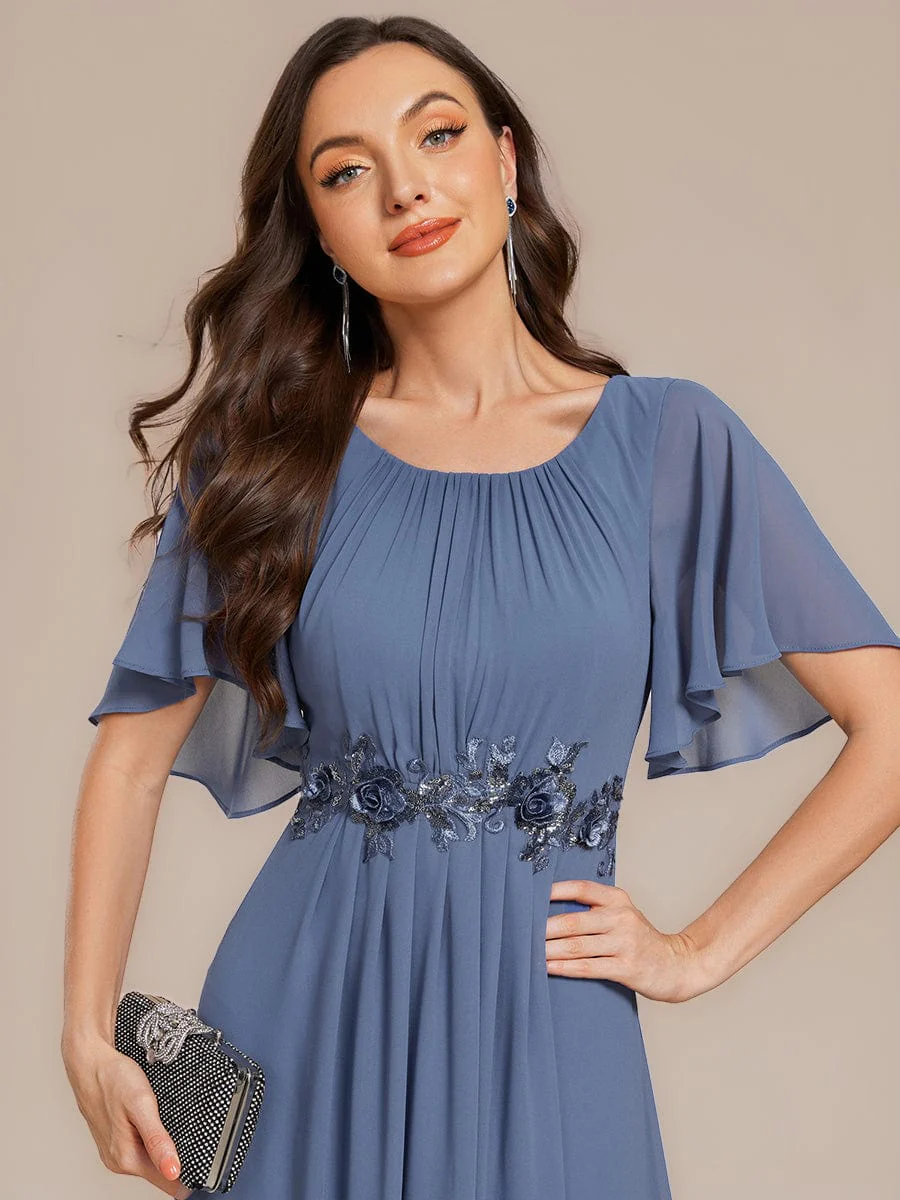 ever PORTIA|Applique Chiffon Ruffle Sleeve Evening Dress - Image 23