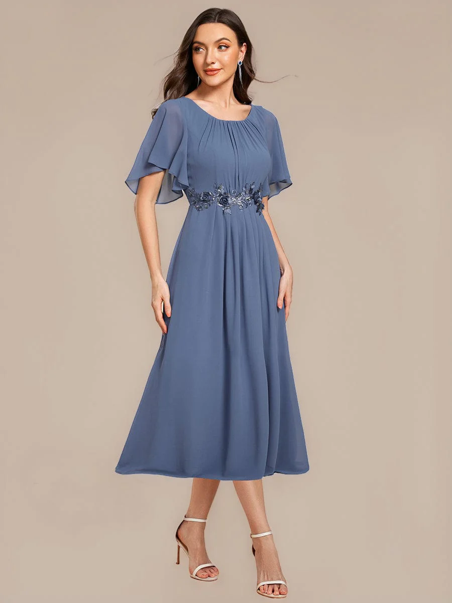ever PORTIA|Applique Chiffon Ruffle Sleeve Evening Dress - Image 24