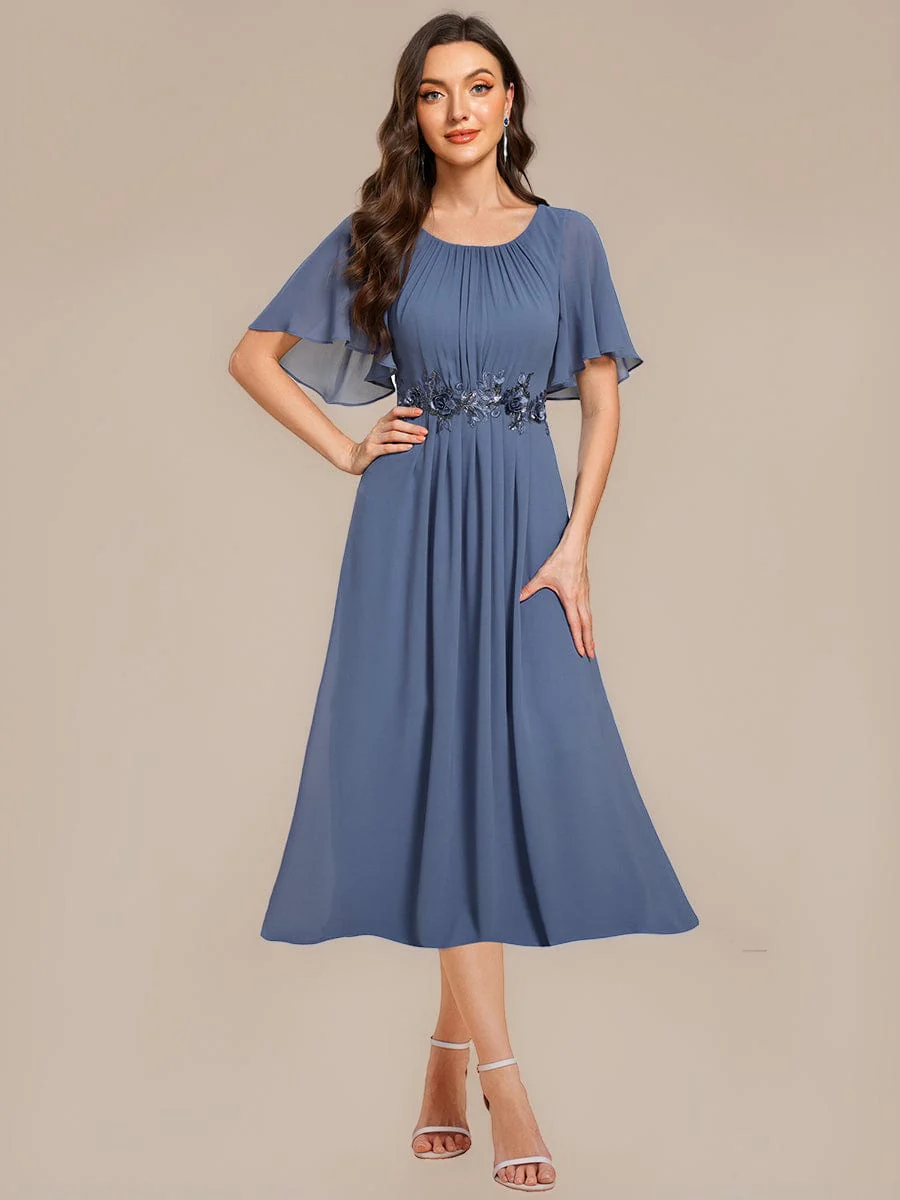 ever PORTIA|Applique Chiffon Ruffle Sleeve Evening Dress - Image 25