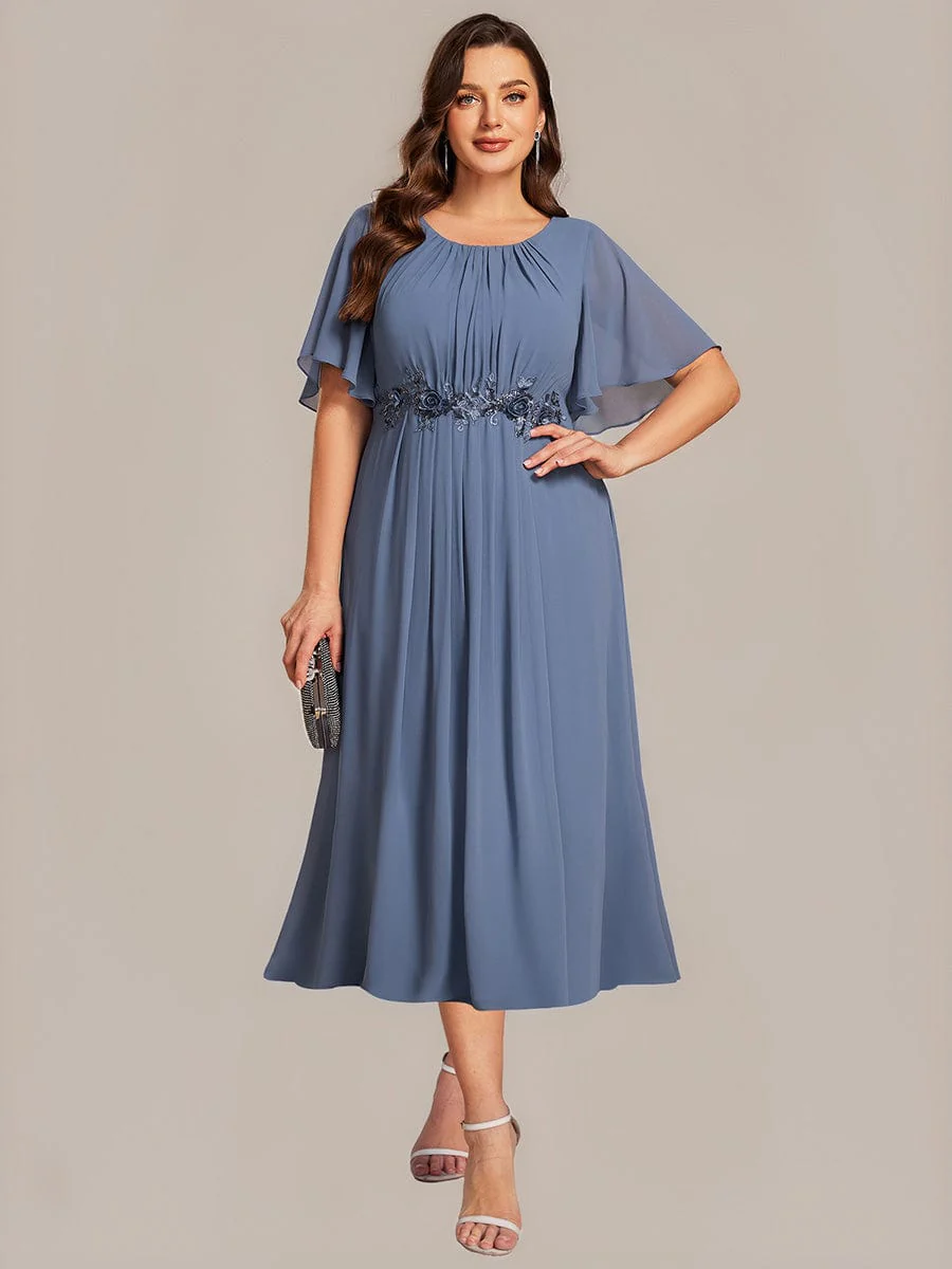ever PORTIA|Applique Chiffon Ruffle Sleeve Evening Dress - Image 26