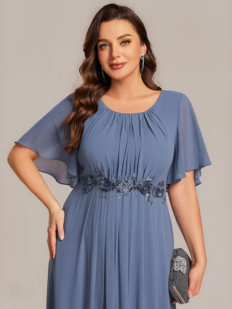 ever PORTIA|Applique Chiffon Ruffle Sleeve Evening Dress - Image 28