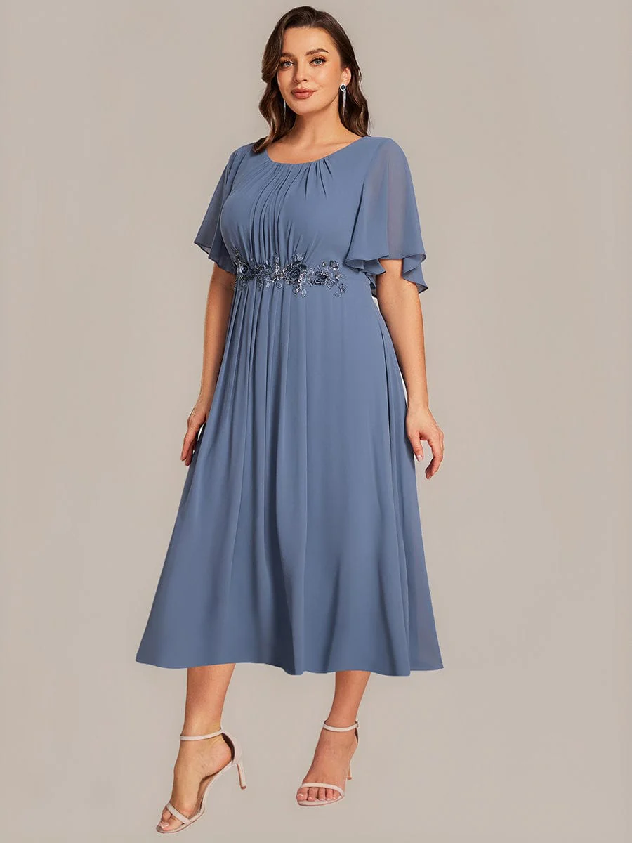 ever PORTIA|Applique Chiffon Ruffle Sleeve Evening Dress - Image 30