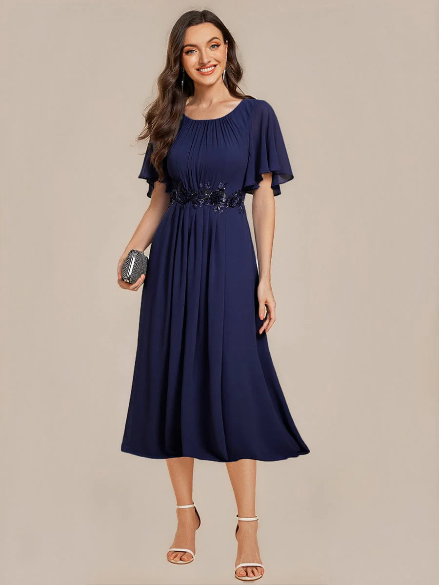 ever PORTIA|Applique Chiffon Ruffle Sleeve Evening Dress - Image 31