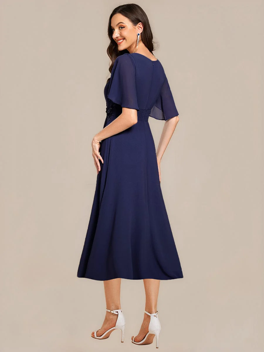 ever PORTIA|Applique Chiffon Ruffle Sleeve Evening Dress - Image 32