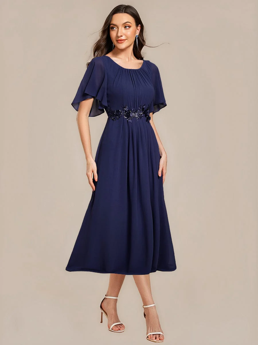 ever PORTIA|Applique Chiffon Ruffle Sleeve Evening Dress - Image 33