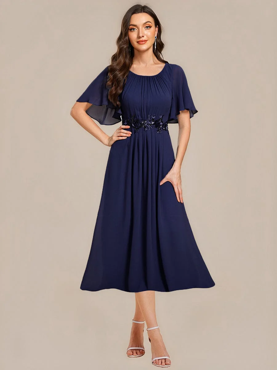 ever PORTIA|Applique Chiffon Ruffle Sleeve Evening Dress - Image 34