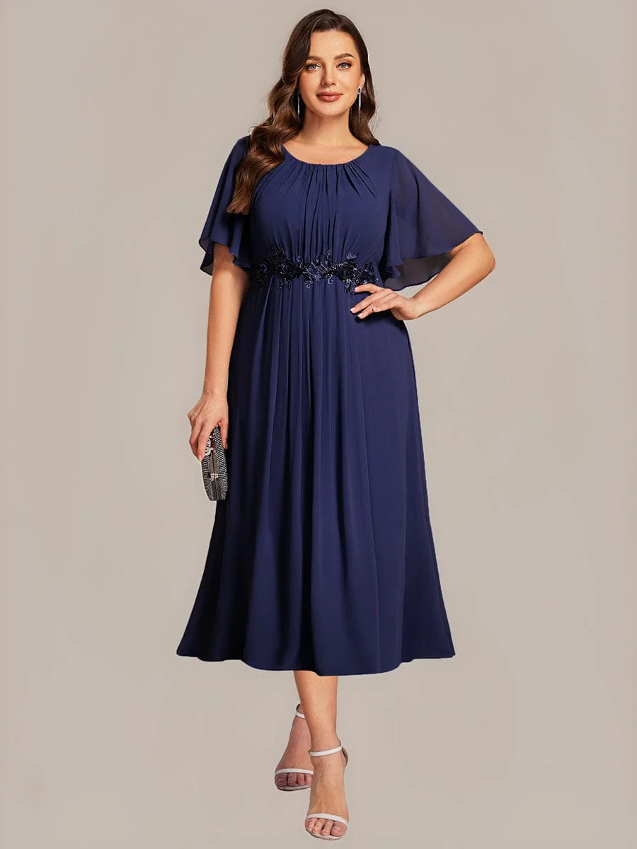 ever PORTIA|Applique Chiffon Ruffle Sleeve Evening Dress - Image 36