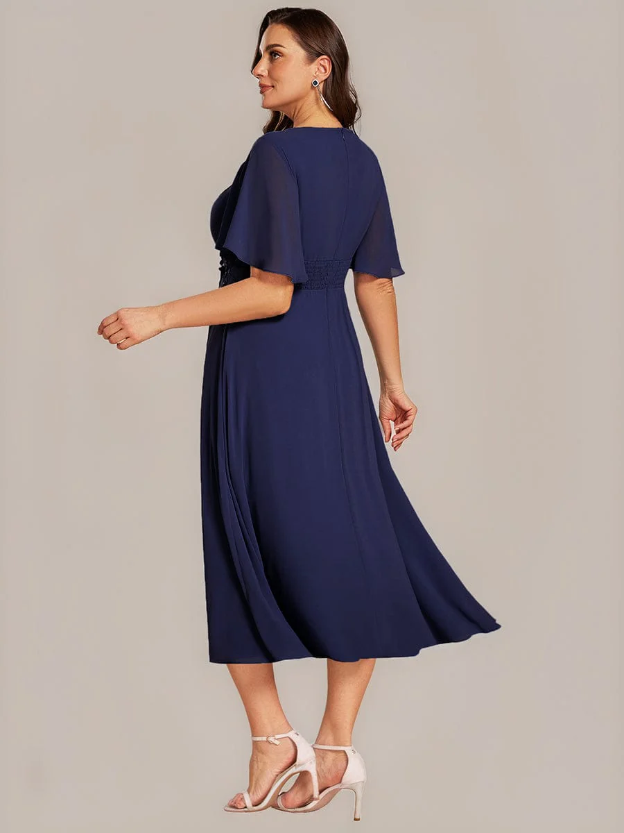 ever PORTIA|Applique Chiffon Ruffle Sleeve Evening Dress - Image 37