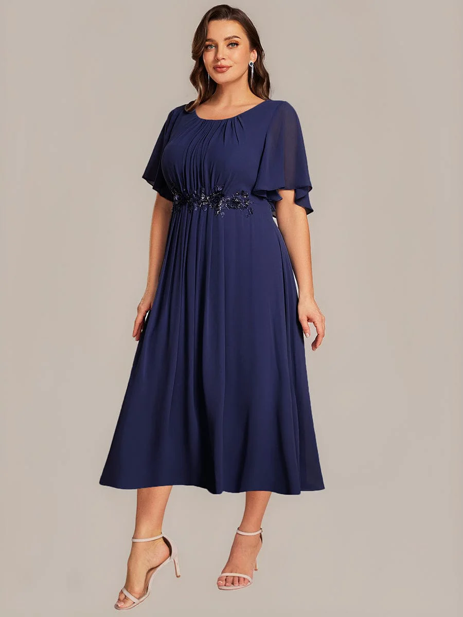 ever PORTIA|Applique Chiffon Ruffle Sleeve Evening Dress - Image 39