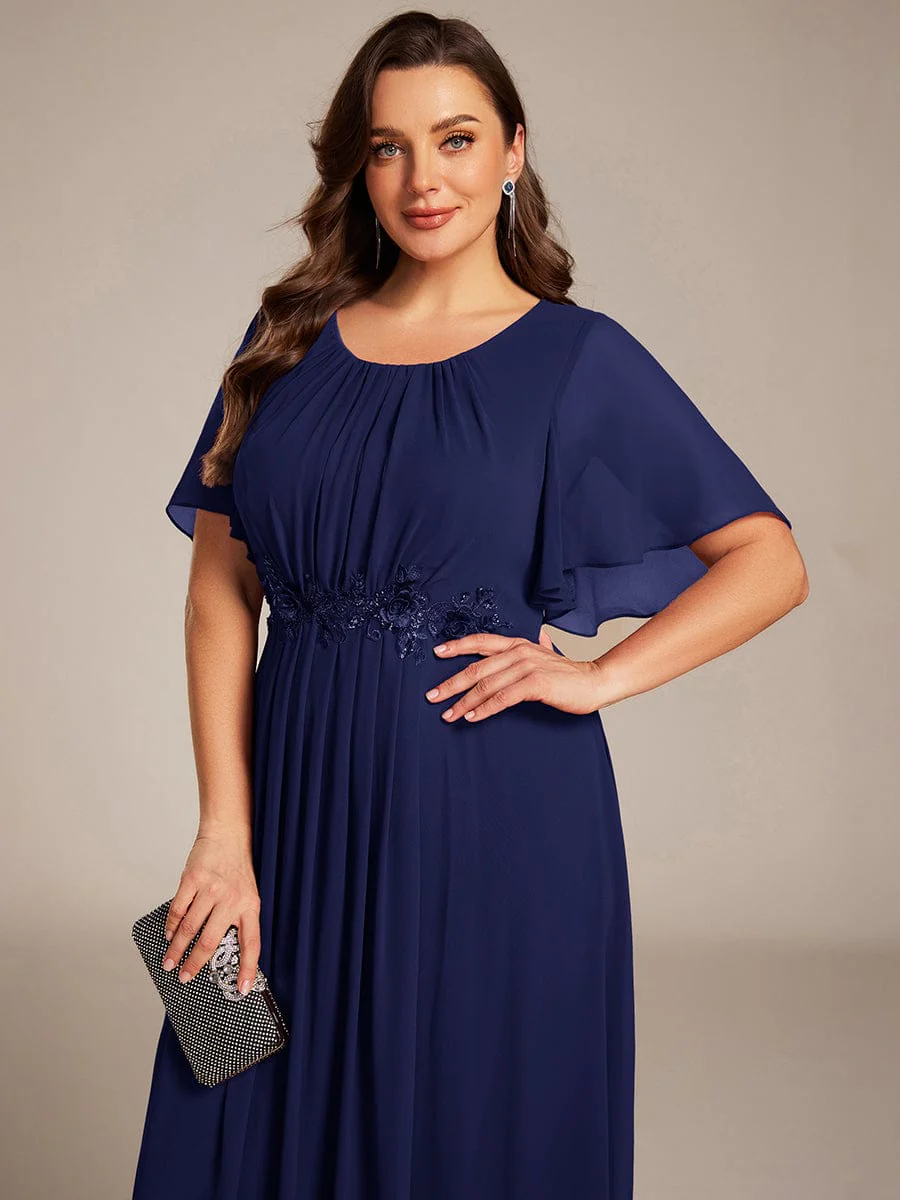 ever PORTIA|Applique Chiffon Ruffle Sleeve Evening Dress - Image 40