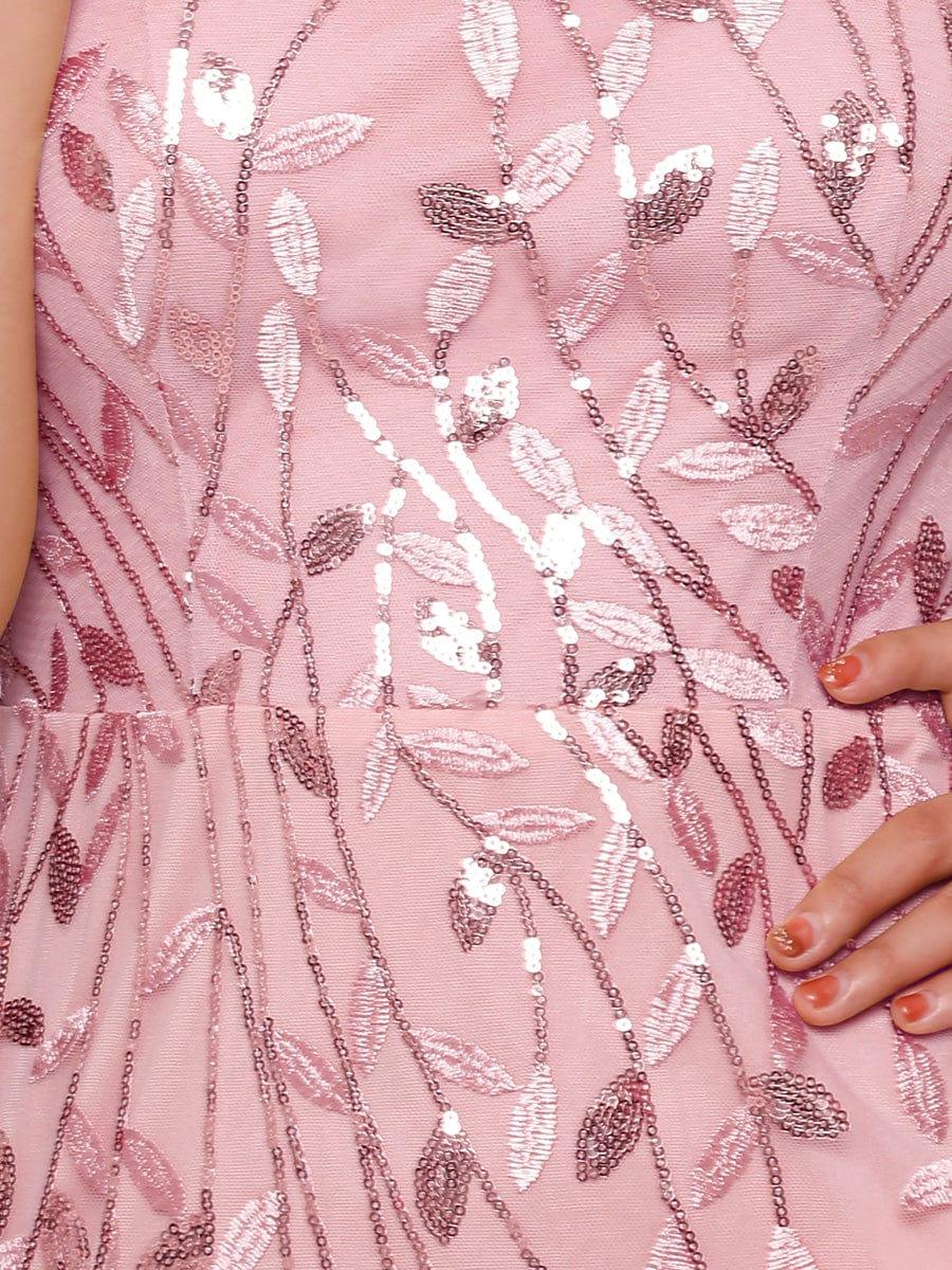 ever JADEN|Sequin Leaf Maxi Long Fishtail Tulle Prom Dresses With Half Sleeves - Image 119