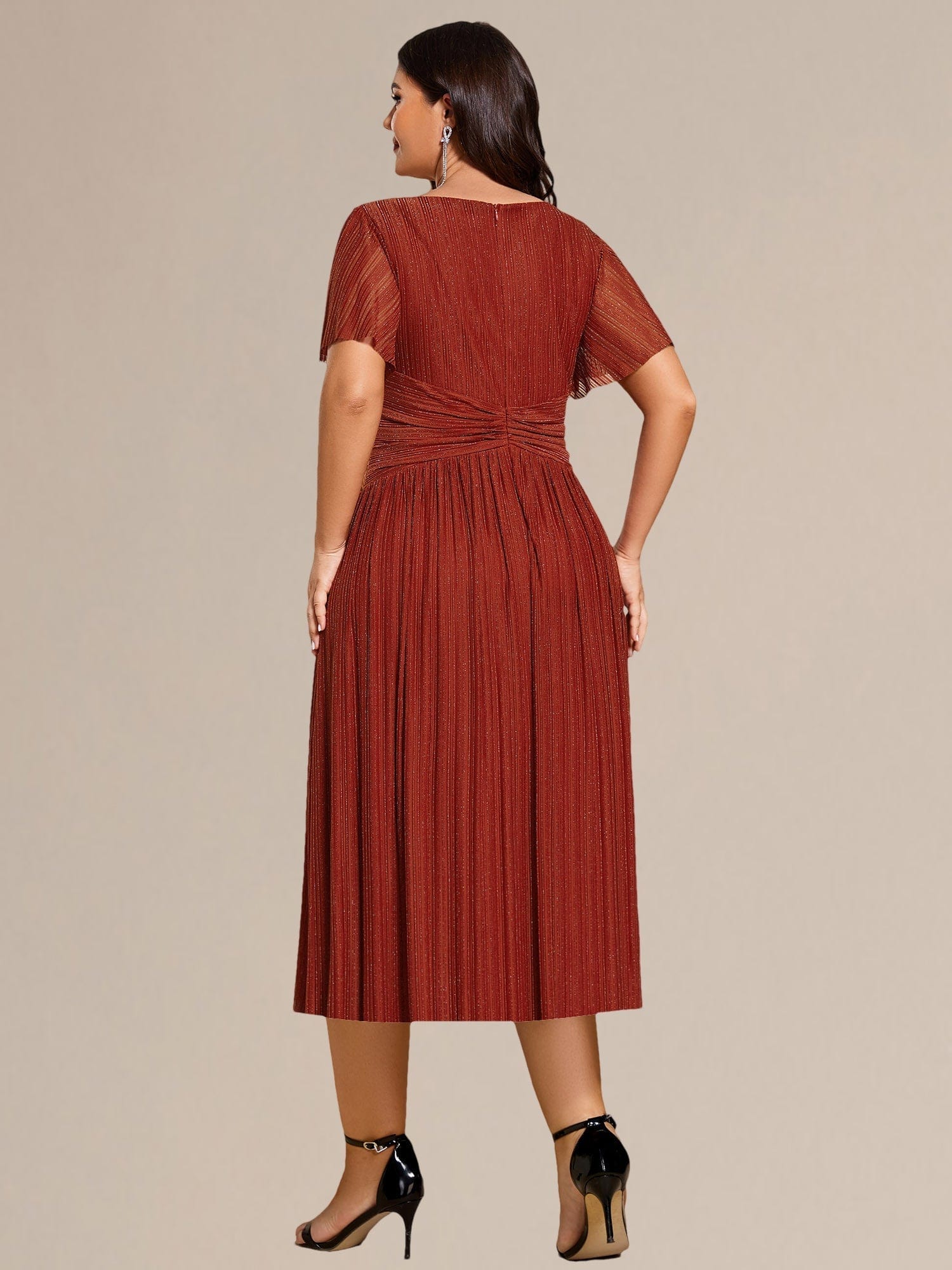 ever QUINN|Glittery Midi Evening Dress - Image 11