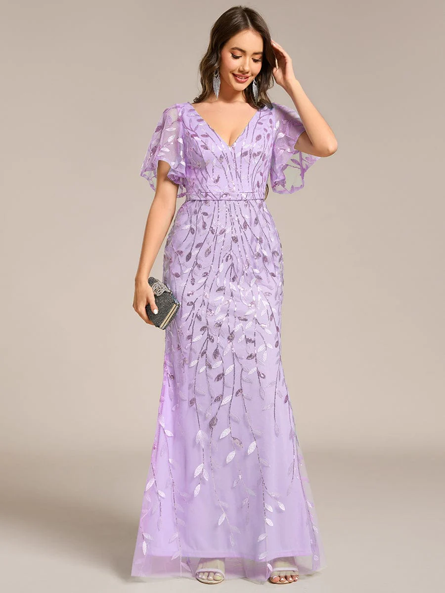 ever DIONE|Gorgeous V Neck Leaf-Sequined Fishtail Mother of the Bride Dress(Final Sale) - Image 102