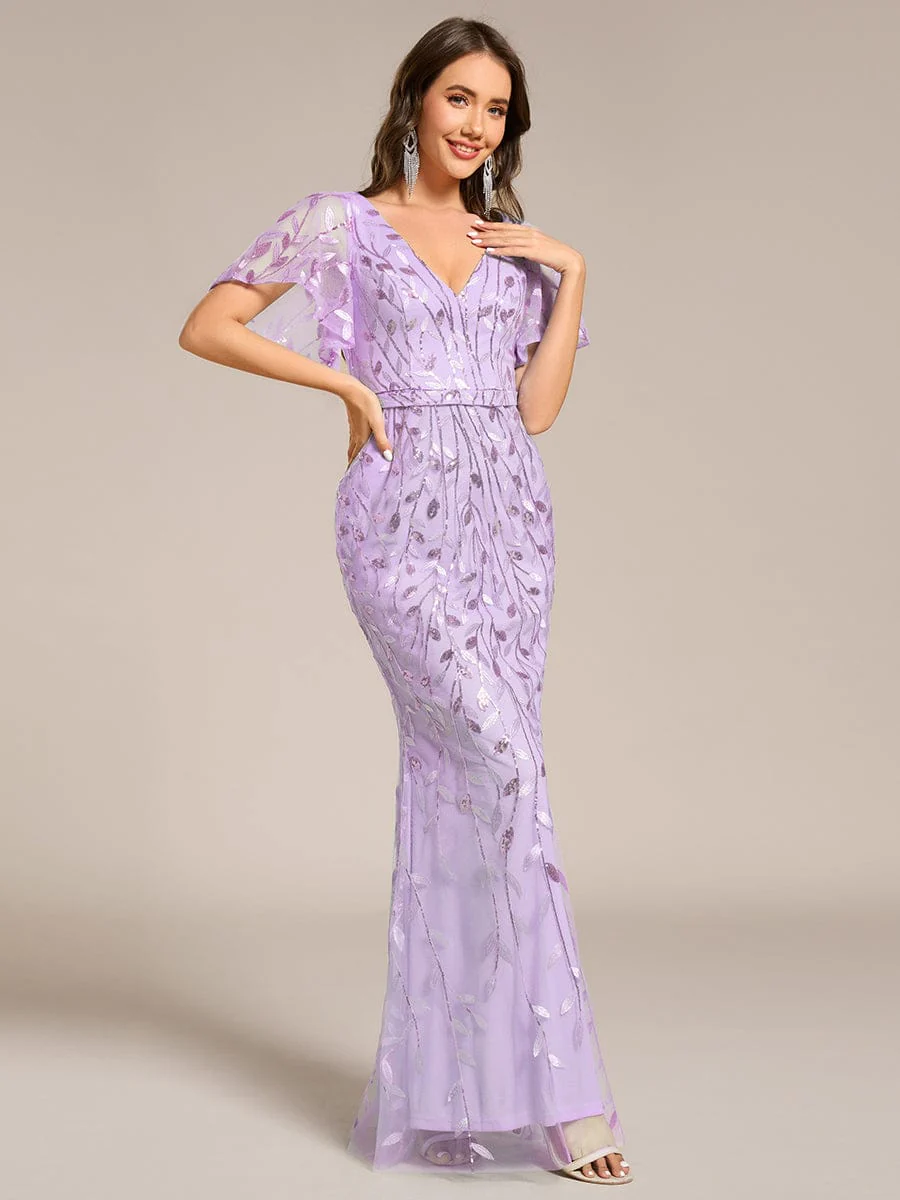 ever DIONE|Gorgeous V Neck Leaf-Sequined Fishtail Mother of the Bride Dress(Final Sale) - Image 103
