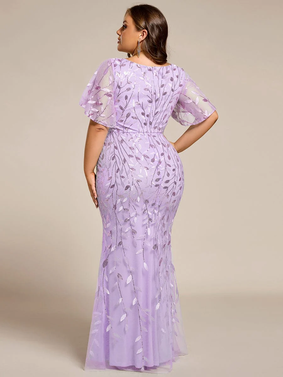 ever DIONE|Gorgeous V Neck Leaf-Sequined Fishtail Mother of the Bride Dress(Final Sale) - Image 106