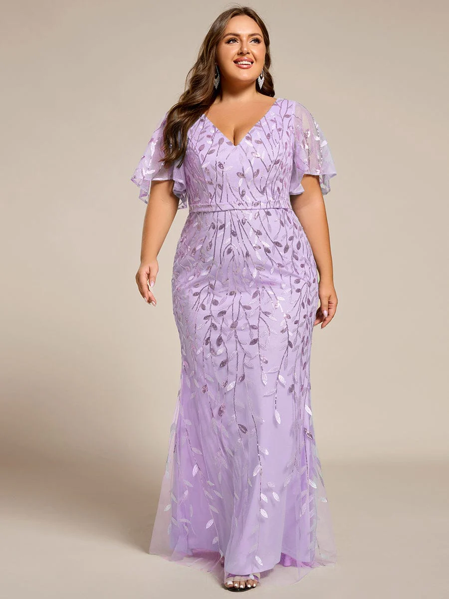 ever DIONE|Gorgeous V Neck Leaf-Sequined Fishtail Mother of the Bride Dress(Final Sale) - Image 108