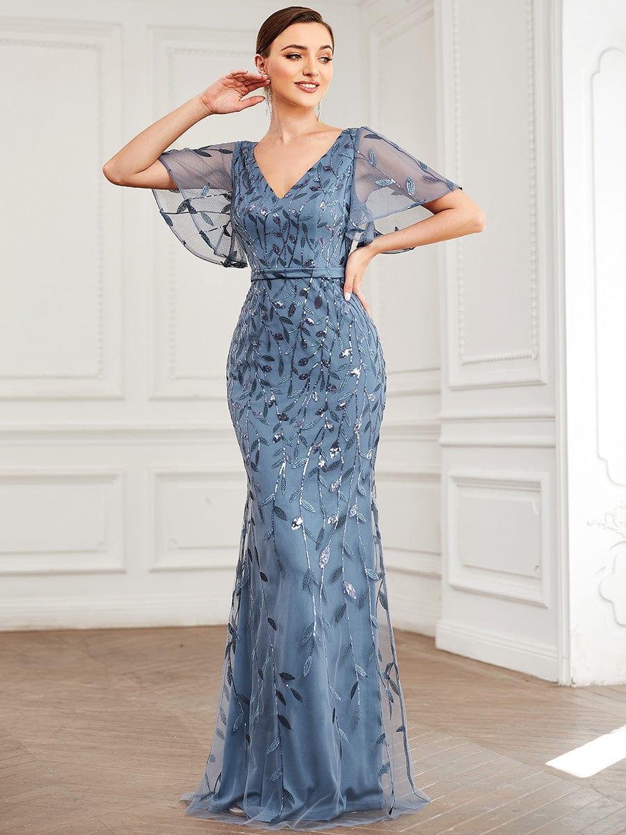 ever DIONE|Gorgeous V Neck Leaf-Sequined Fishtail Mother of the Bride Dress(Final Sale) - Image 18