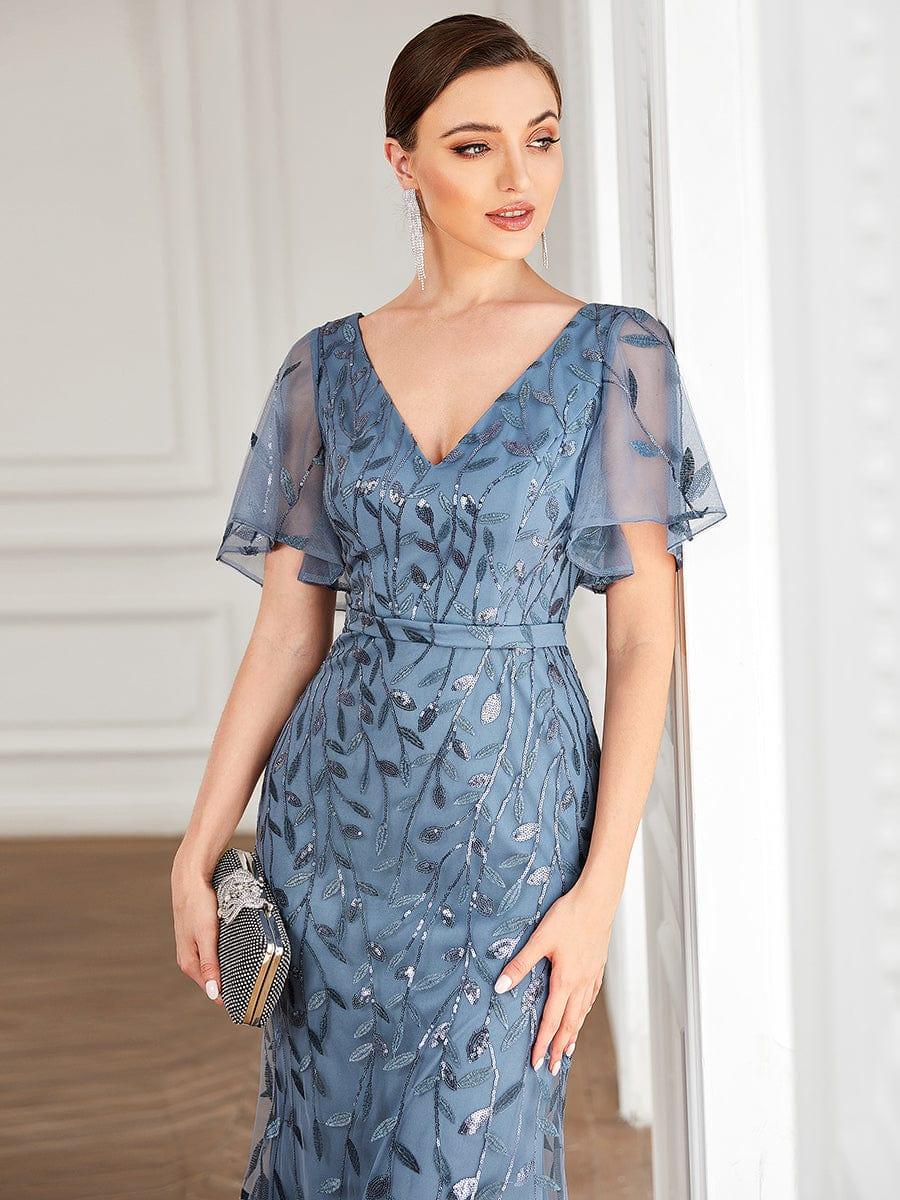ever DIONE|Gorgeous V Neck Leaf-Sequined Fishtail Mother of the Bride Dress(Final Sale) - Image 21