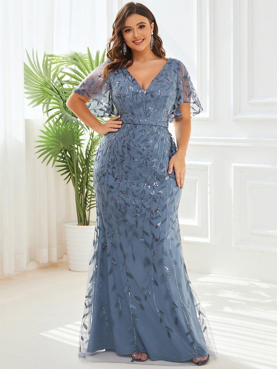 ever DIONE|Gorgeous V Neck Leaf-Sequined Fishtail Mother of the Bride Dress(Final Sale) - Image 22