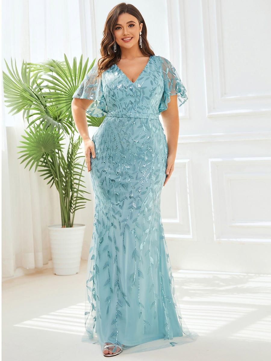 ever DIONE|Gorgeous V Neck Leaf-Sequined Fishtail Mother of the Bride Dress(Final Sale) - Image 29