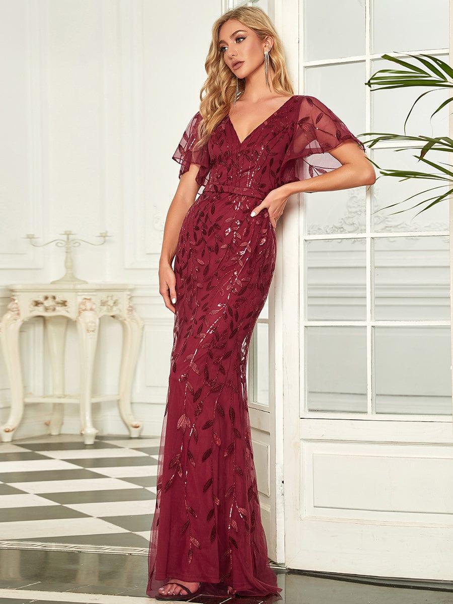 ever DIONE|Gorgeous V Neck Leaf-Sequined Fishtail Mother of the Bride Dress(Final Sale) - Image 34