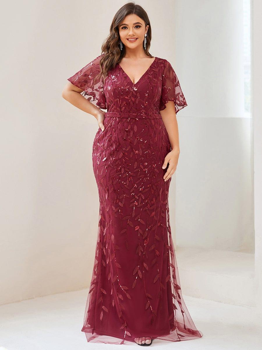 ever DIONE|Gorgeous V Neck Leaf-Sequined Fishtail Mother of the Bride Dress(Final Sale) - Image 36
